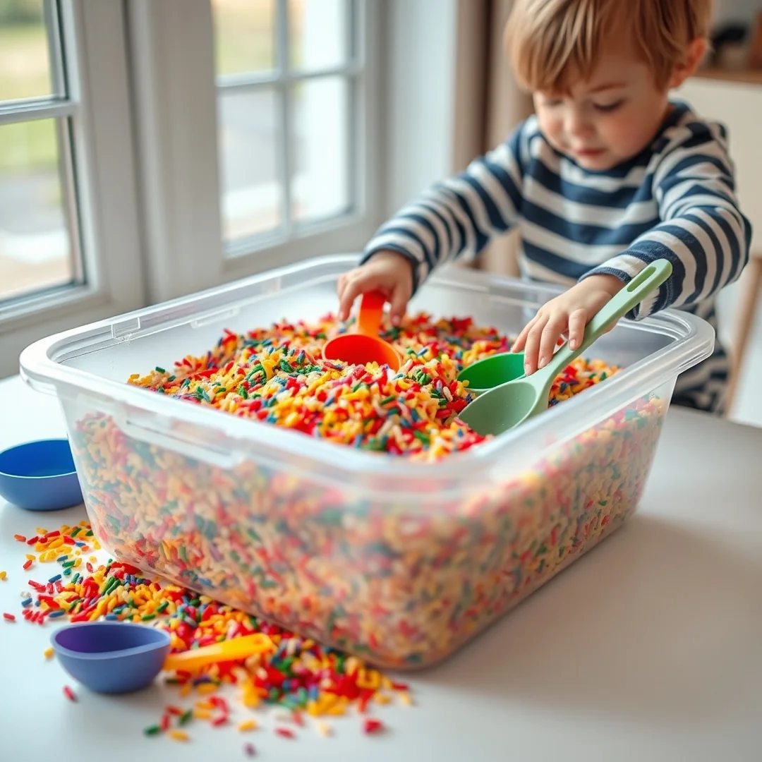 Sensory Bin Exploration - toddler learning activities