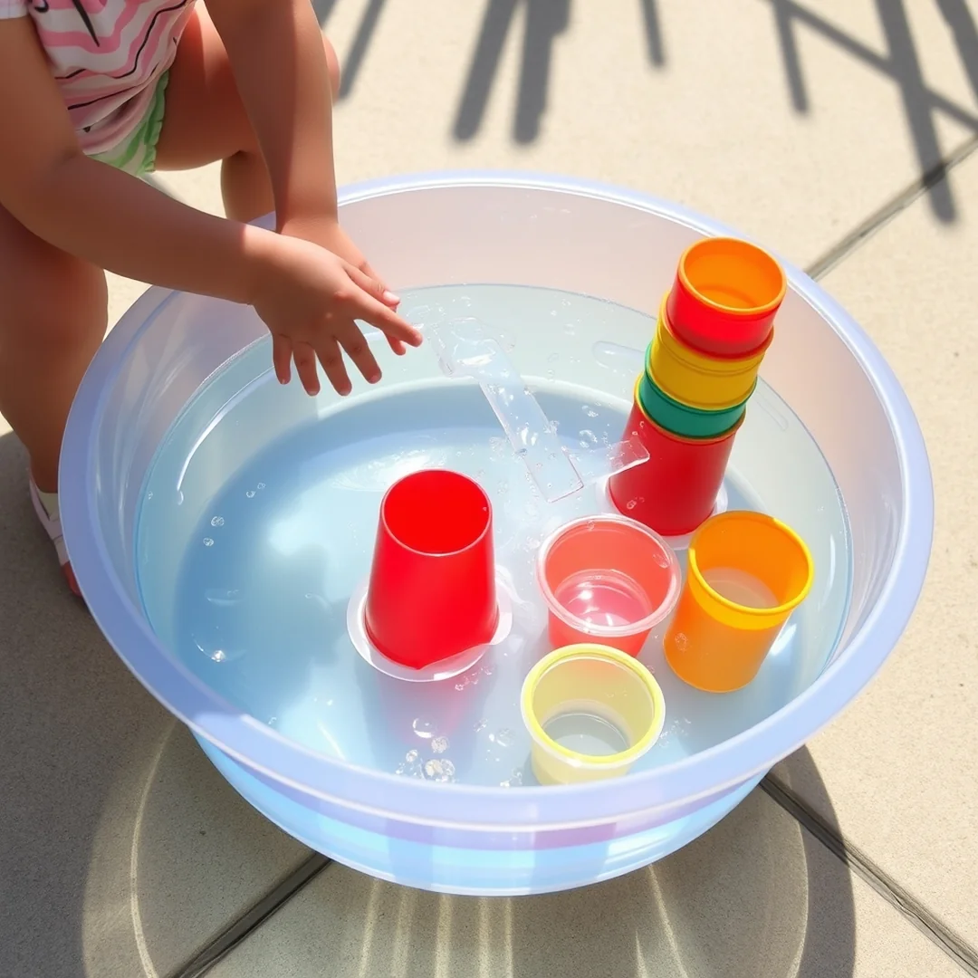 Water Play Volume Math - toddler learning activities