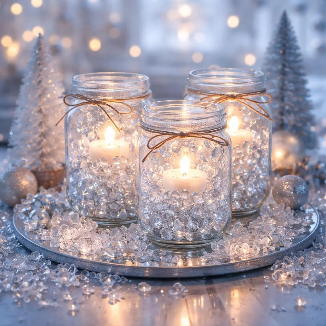 Faux Ice Centerpiece - winter wonderland baby shower