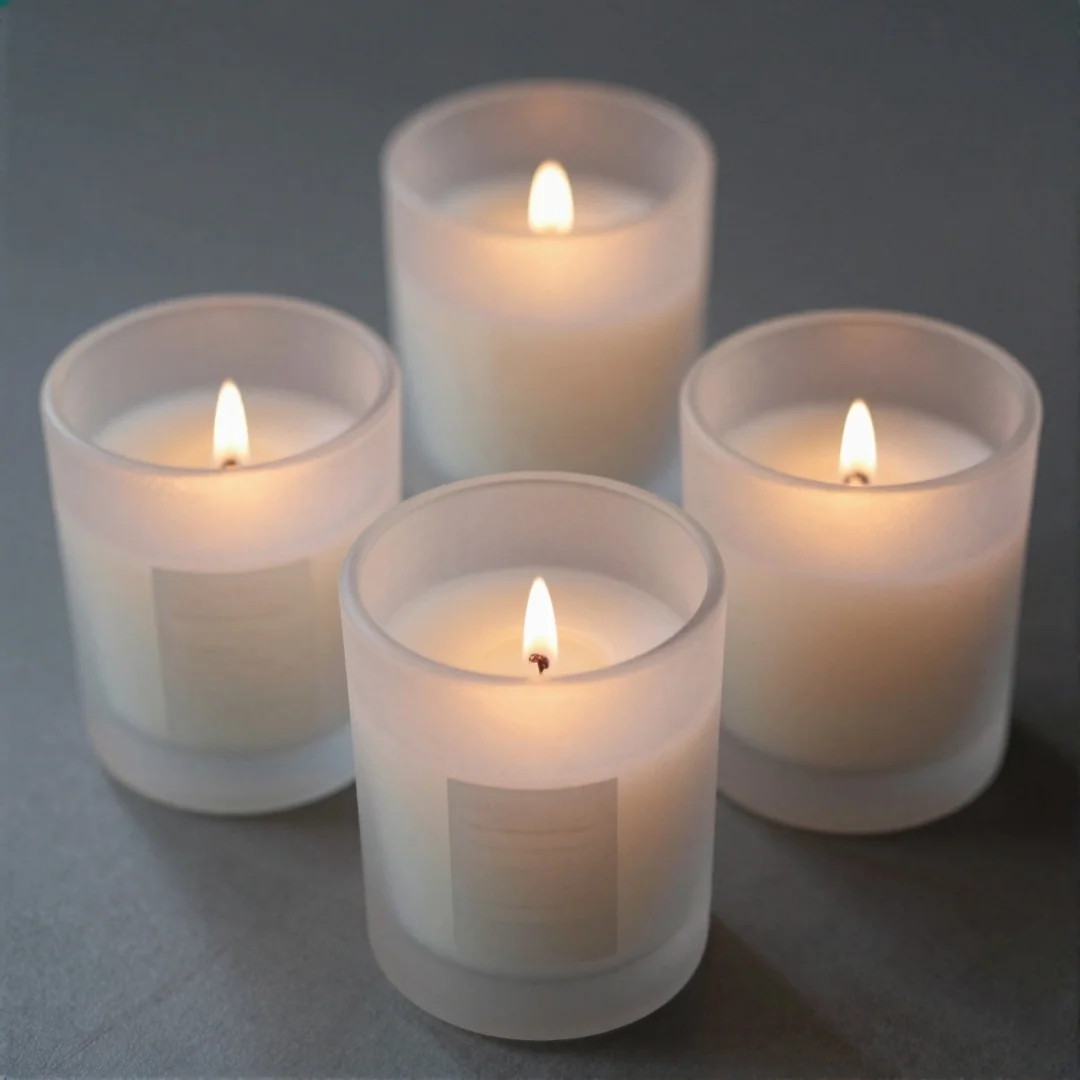 Frosted Glass Votive Candles - winter wonderland baby shower