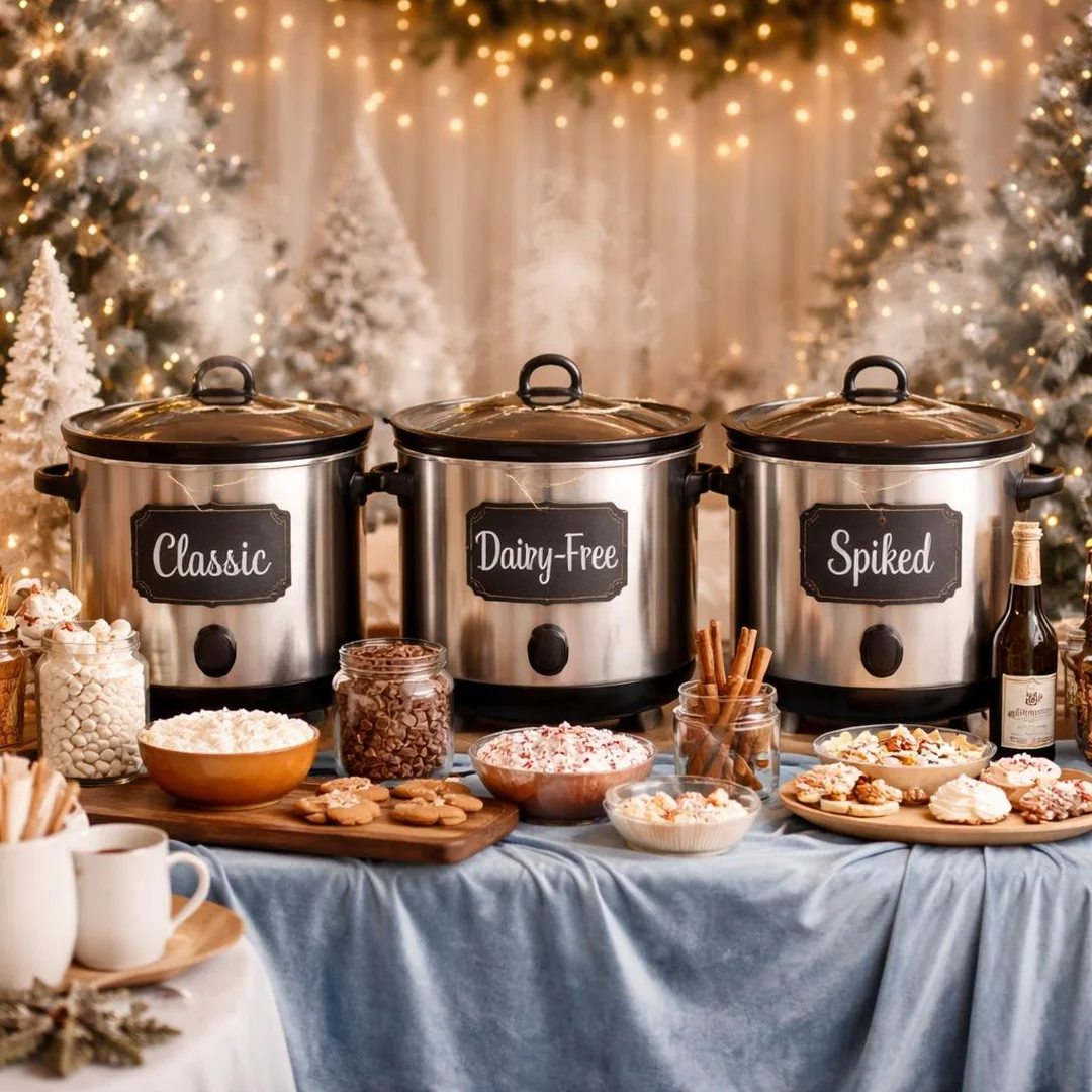 Hot Chocolate Bar Station - winter wonderland baby shower