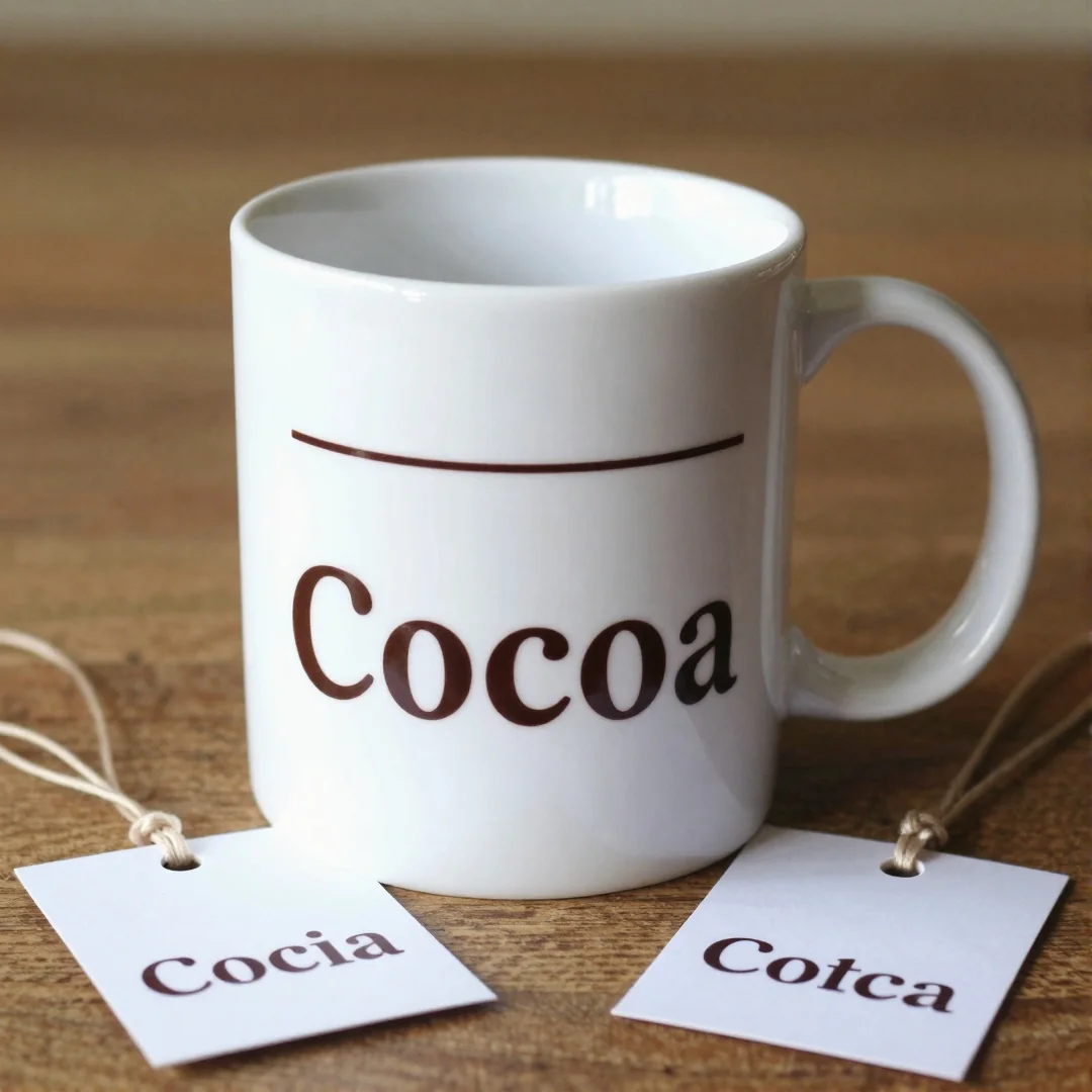Personalized Cocoa Mug Favors - winter wonderland baby shower