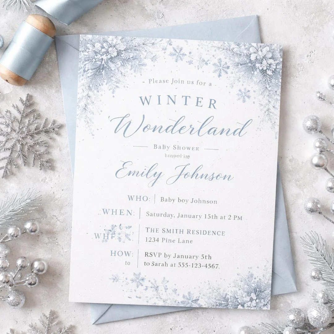 Winter Invitation Wording - winter wonderland baby shower