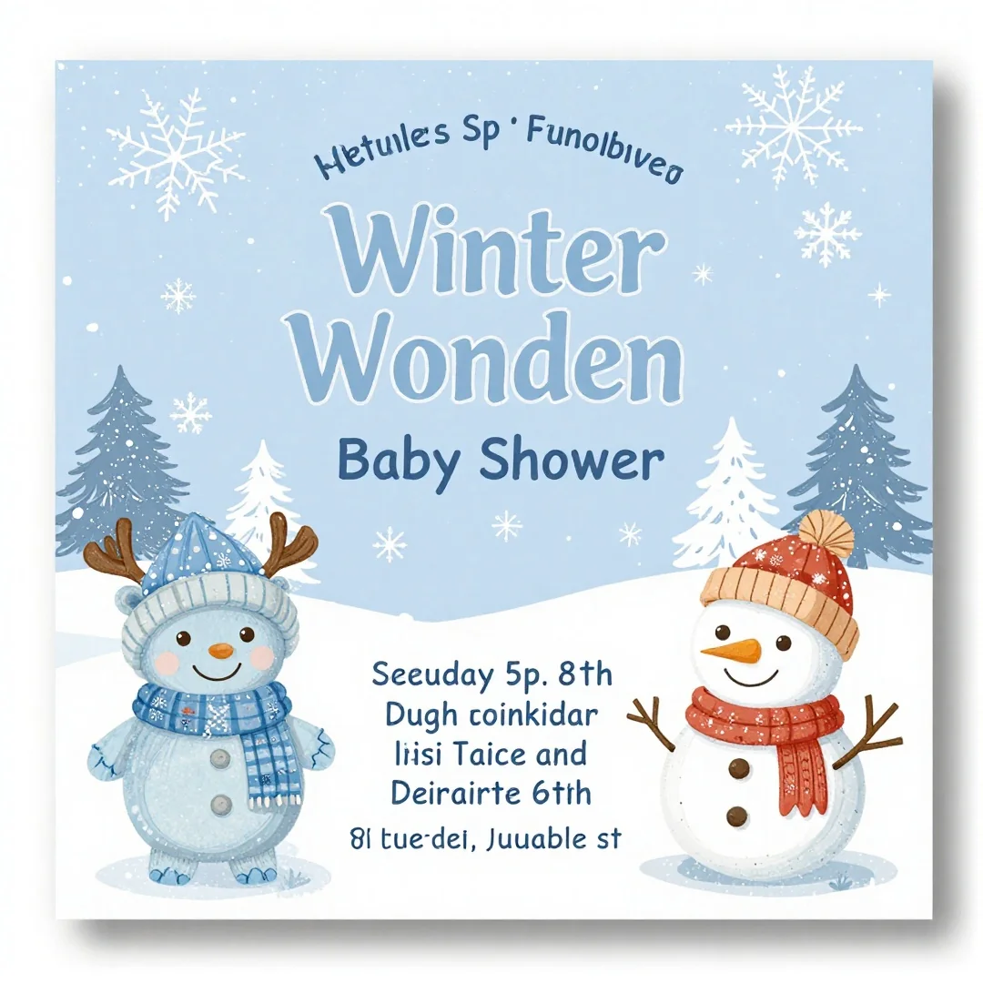 Winter Wonderland Baby Shower Invites - winter wonderland baby shower